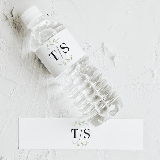 Greenery Monogram | Wedding Water Bottle Labels