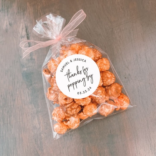 Thanks For Popping By | Favour Labels + Bags (40+ Colour Options)