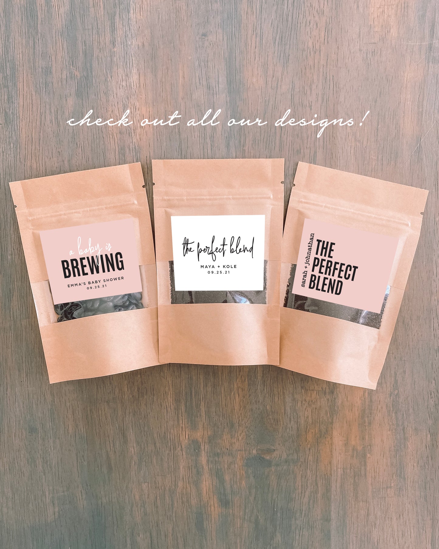 The Perfect Blend Coffee/Tea Wedding Favour Bags