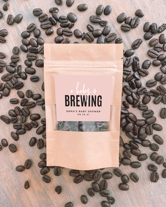 A Baby Is Brewing | Coffee/Tea Favour Bags