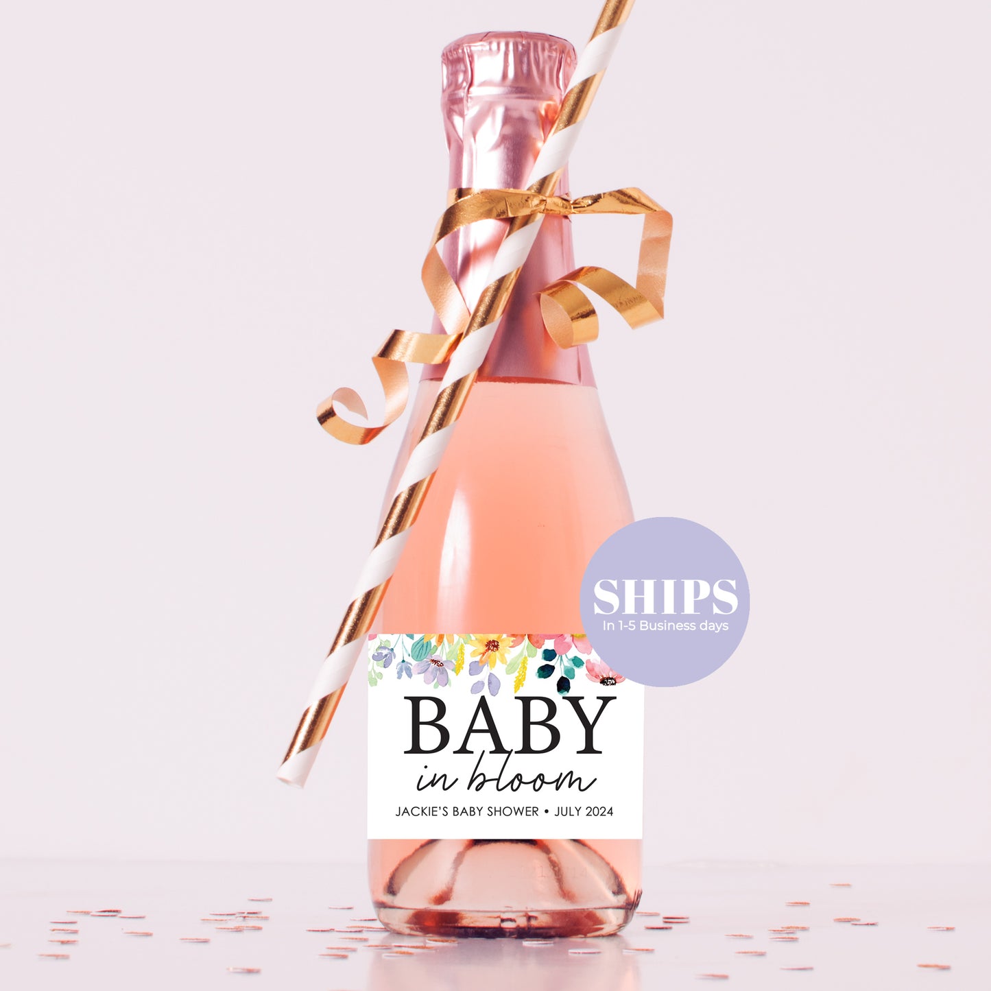 Baby in Bloom | Mini Champagne Shower Favours