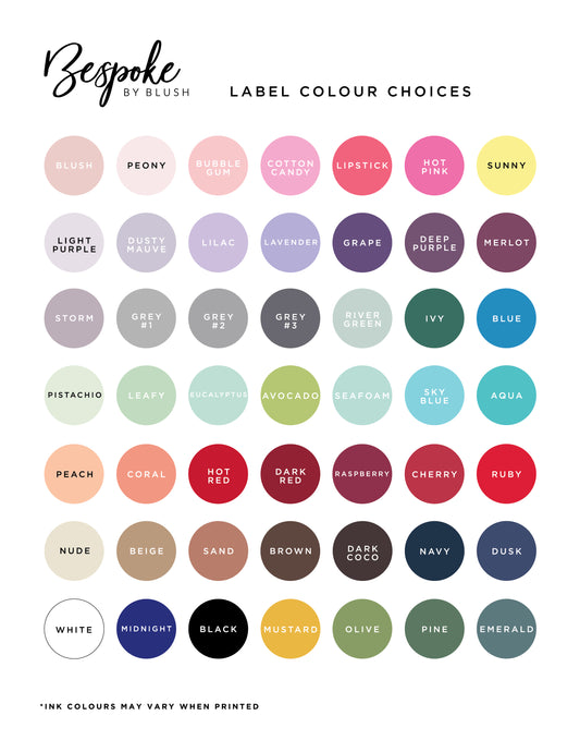 His & Her Favourite/Favorite | Favour Labels + Bags (40+ Colour Options)