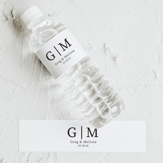 Monogram | Wedding Water Bottle Labels