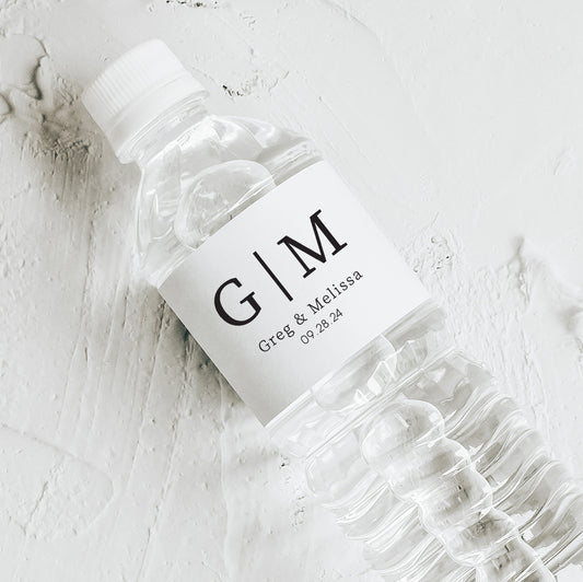 Monogram | Wedding Water Bottle Labels