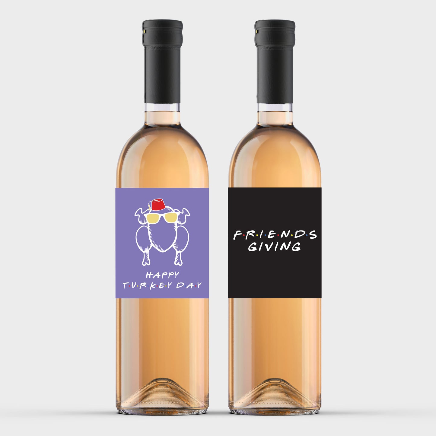 FRIENDS Giving Wine Bottle Labels | TWO Design Options