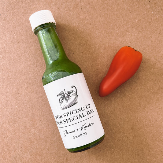 Spicing Up Our Special Day Labels | Hot Sauce Favours