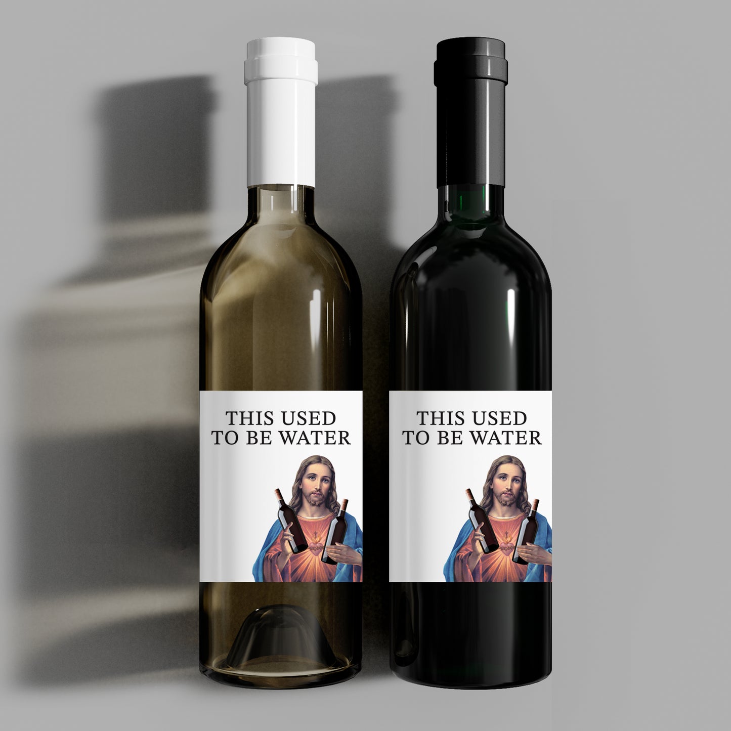 Jesus This Used To Be Water | Funny Christmas Wine Labels