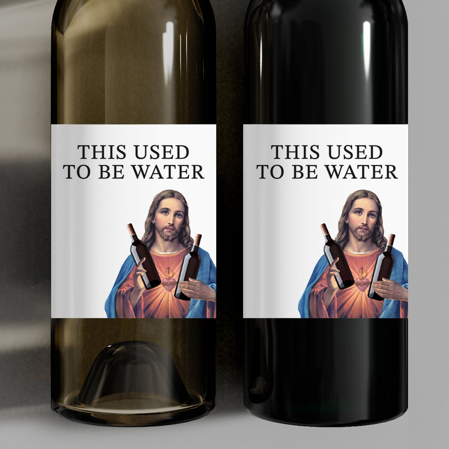 Jesus This Used To Be Water | Funny Christmas Wine Labels