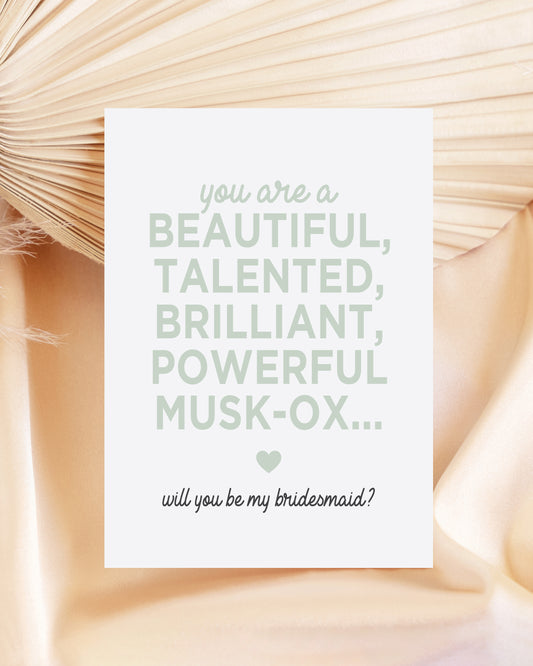 Musk-ox | Parks & Recreation Bridesmaid Proposal Card