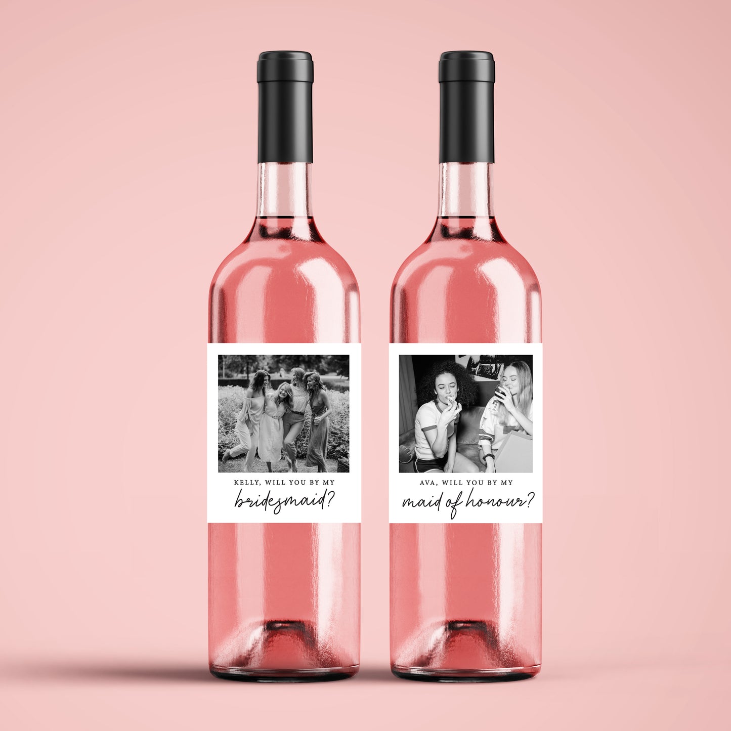 Photo Bridesmaid Proposal Wine Label