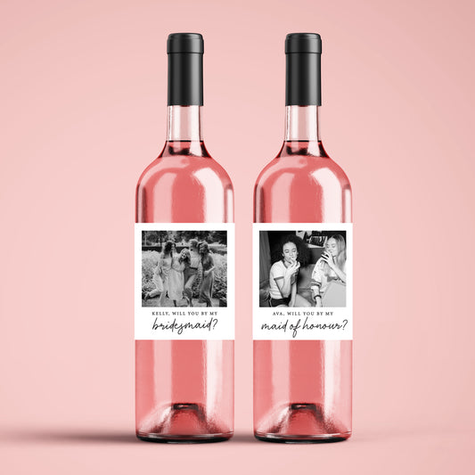 Photo Bridesmaid Proposal Wine Label