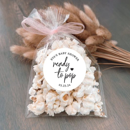 Ready To Pop | Favour Labels + Bags (40+ Colour Options)