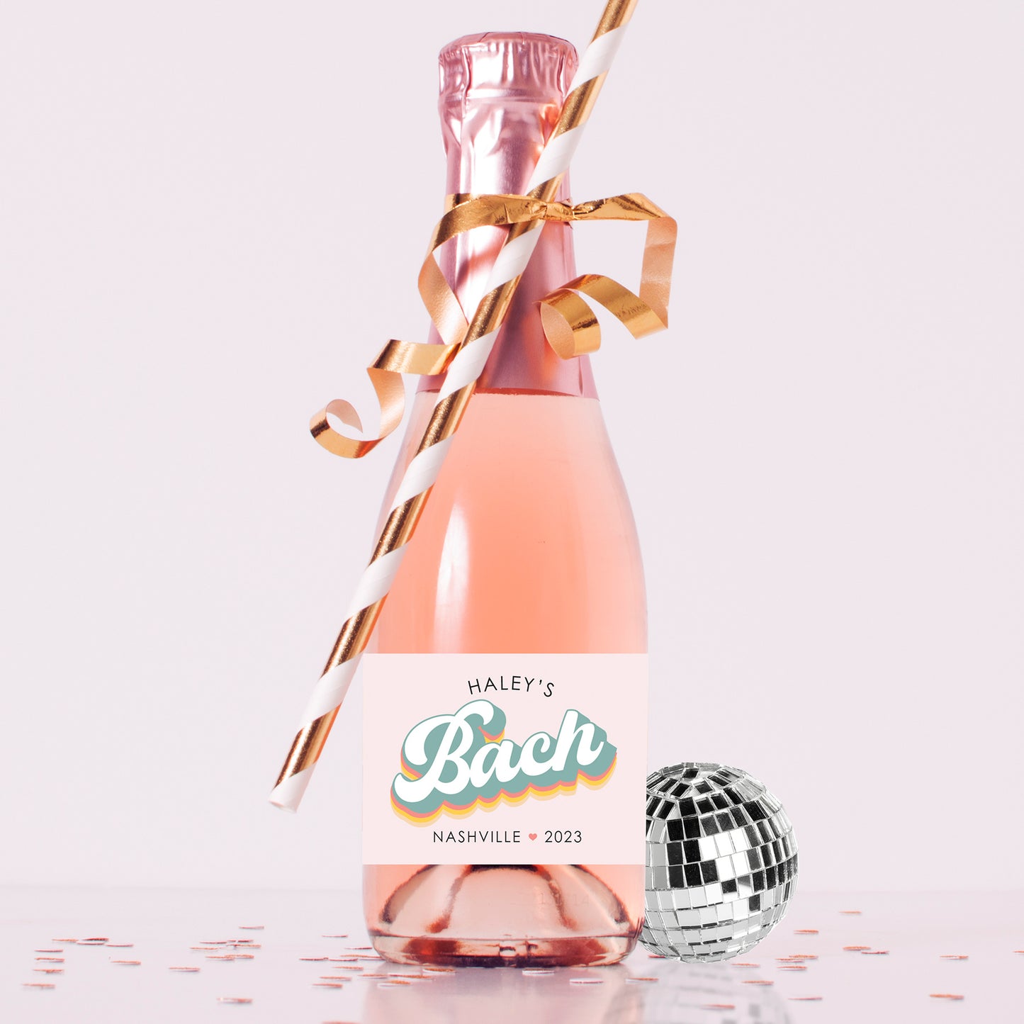 Retro Bachelorette Party Bubbly Labels