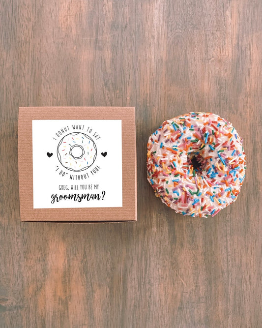 Kraft Donut Proposal Box | Bridesmaid Proposal