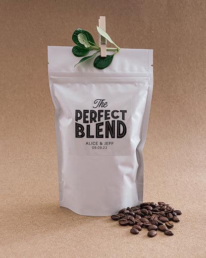 The Perfect Blend Coffee Wedding Favour Bags | Large White