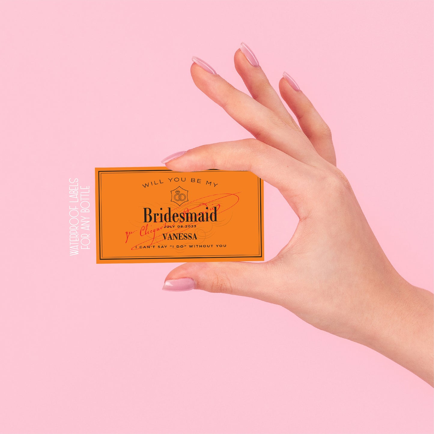 "Veuve Clicquot" Bridesmaid Proposal Bubbly Labels